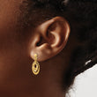 14K Polished Ovals Post Dangle Earrings