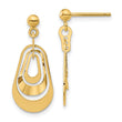 14K Polished Post Dangle Earrings