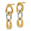 14K Two-tone Polished Ovals Dangle Earrings