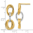 14K Two-tone Polished Ovals Dangle Earrings