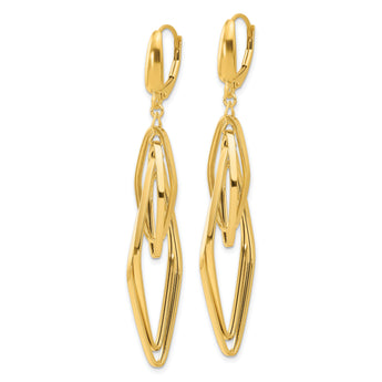 14K Polished Diamond Shaped Dangle Earrings
