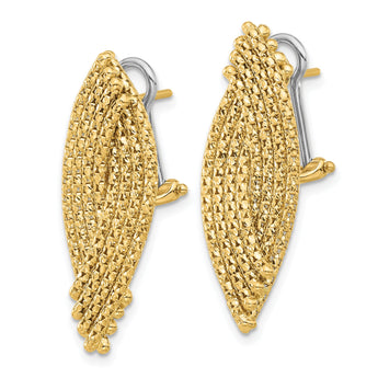14K Woven Omega Back Drop Earrings