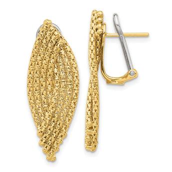 14K Woven Omega Back Drop Earrings