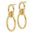 14K Polished Oval Dangle Post Earrings