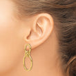 14K Polished Oval Dangle Post Earrings