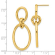 14K Polished Oval Dangle Post Earrings