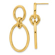 14K Polished Oval Dangle Post Earrings