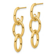 14K Polished Double Round Dangle Post Earrings