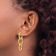 14K Polished Double Round Dangle Post Earrings