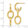 14K Polished Double Round Dangle Post Earrings