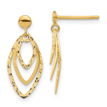14K Polished Post Dangle Earrings