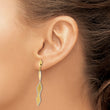 14K and White Rhodium Polished and Satin Post Dangle Earrings