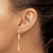 14K Polished and Textured Post Dangle Earrings