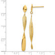 14K Polished and Textured Post Dangle Earrings