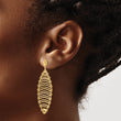 14K Polished and Textured Post Dangle Earrings