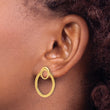 14K Polished Oval Drop Post Earrings