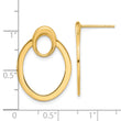 14K Polished Oval Drop Post Earrings