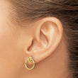 14K Polished Knot Circle Drop Post Earrings