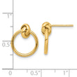 14K Polished Knot Circle Drop Post Earrings