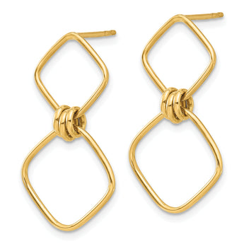 14K Polished Dangle Post Earrings