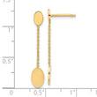 14K Polished Oval Discs Dangle Post Earrings