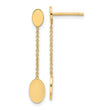 14K Polished Oval Discs Dangle Post Earrings
