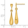 14K Polished Teardrop Post Dangle Earrings