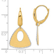 14K Two-tone Polished and Dia-cut Triangle Dangle Leverback Earrin