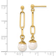 14K Polished Freshwater Cultured Pearl Post Dangle Earrings