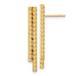 14K Polished Twisted Bar Post Earrings