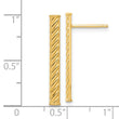 14K Polished and Textured Bar Post Earrings