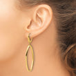 14K Polished Oval Dangle Leverback Earrings