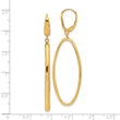 14K Polished Oval Dangle Leverback Earrings