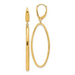 14K Polished Oval Dangle Leverback Earrings