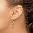 14K Polished Triple Circle Link Dangle Post Earrings