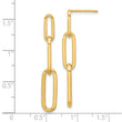 14k Polished Paperclip Link Post Dangle Earrings