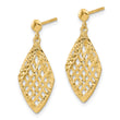 14k Polished D/C Post Dangle Earrings