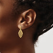 14k Polished D/C Post Dangle Earrings