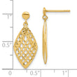 14k Polished D/C Post Dangle Earrings