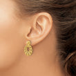 14k Polished D/C Oval Post Dangle Earrings