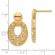 14k Polished D/C Oval Post Dangle Earrings