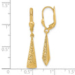 14K Polished and Diamond-cut Dangle Leverback Earrings