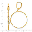 14K Polished Link Design Leverback Hoop Earrings