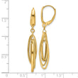14K Polished/Textured Triple Oval Dangle Earrings