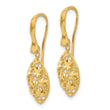 14k Polished D/C Shepherd Hook Dangle Earrings