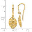 14k Polished D/C Shepherd Hook Dangle Earrings