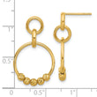14K Polished and Diamond-cut Dangle Post Earrings