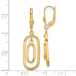 14K Polished Ovals Dangle Leverback Earrings