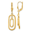 14K Polished Ovals Dangle Leverback Earrings