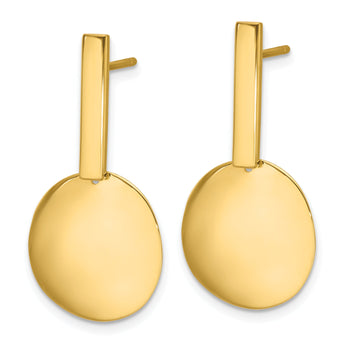 14K Polished  Drop Post Earrings